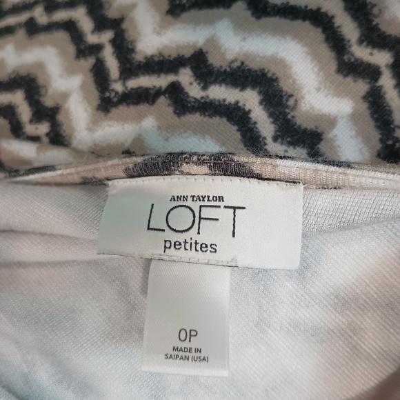 Ann Taylor Loft Petite White and Tan Black Striped Sleeveless Dress Size 0P - Picture 9 of 9